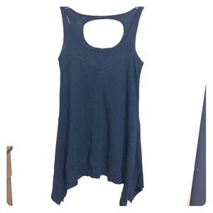 DKNY Jeans Asymmetrical Tank Dress Navy Space Dye